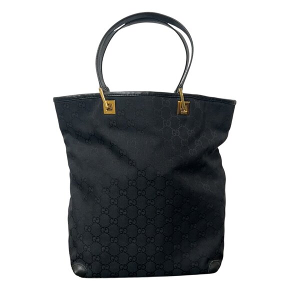 Gucci VINTAGE GG Monogram Gold Canvas Tote Shoulder Bag - Picture 1 of 14